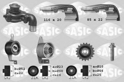 SASIC 3906013 -  Водяной насос + комплект зубчатого ремня