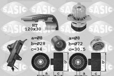 SASIC 3906022 -  Водяной насос + комплект зубчатого ремня