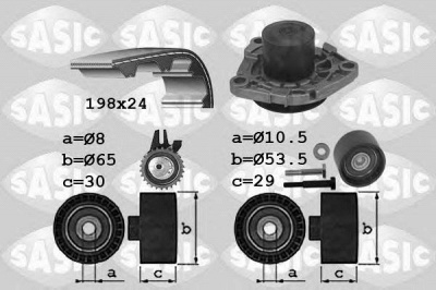 SASIC 3906033 -  Водяной насос + комплект зубчатого ремня