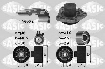 SASIC 3906035 -  Водяной насос + комплект зубчатого ремня