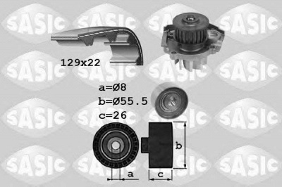 SASIC 3906041 -  Водяной насос + комплект зубчатого ремня