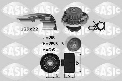 SASIC 3906042 -  Водяной насос + комплект зубчатого ремня