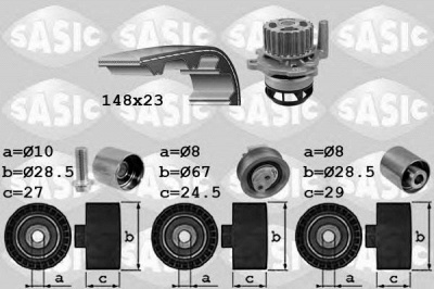 SASIC 3906057 -  Водяной насос + комплект зубчатого ремня