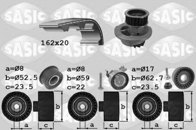 SASIC 3906073 -  Водяной насос + комплект зубчатого ремня