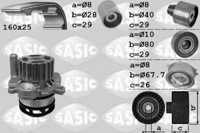 SASIC 3906078 -  Водяной насос + комплект зубчатого ремня