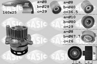 SASIC 3906079 -  Водяной насос + комплект зубчатого ремня