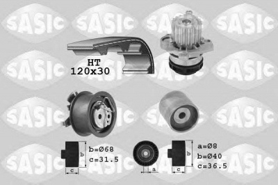 SASIC 3906080 -  Водяной насос + комплект зубчатого ремня