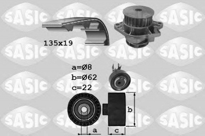 SASIC 3906088 -  Водяной насос + комплект зубчатого ремня