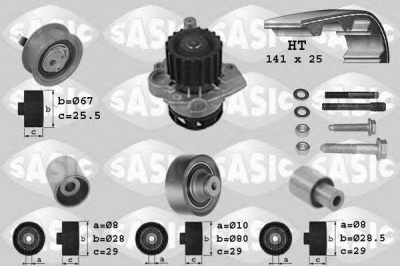 SASIC 3906090 -  Водяной насос + комплект зубчатого ремня