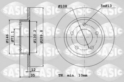 SASIC 6100001 -  Тормозной диск