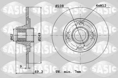 SASIC 6100004 -  Тормозной диск
