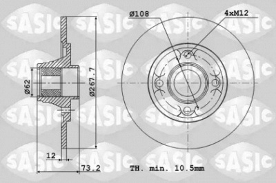 SASIC 6100009 -  Тормозной диск