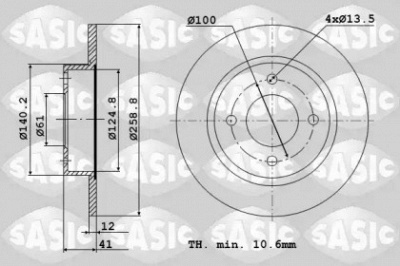 SASIC 6104001 -  Тормозной диск