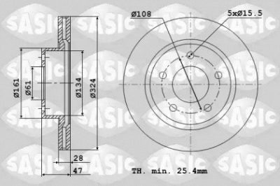 SASIC 6104005 -  Тормозной диск