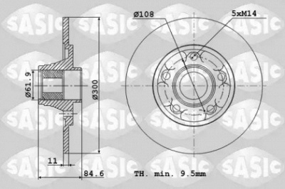 SASIC 6104006 -  Тормозной диск