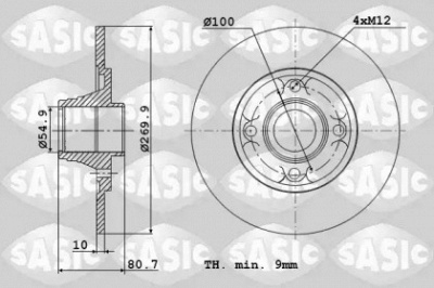 SASIC 6104012 -  Тормозной диск