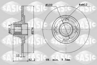 SASIC 6104013 -  Тормозной диск