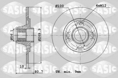 SASIC 6104019 -  Тормозной диск