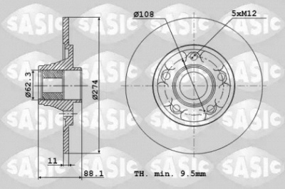 SASIC 6104030 -  Тормозной диск