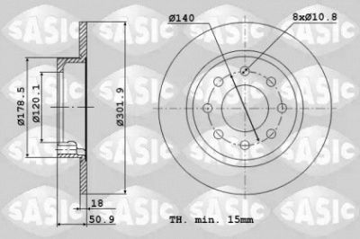 SASIC 6104033 -  Тормозной диск