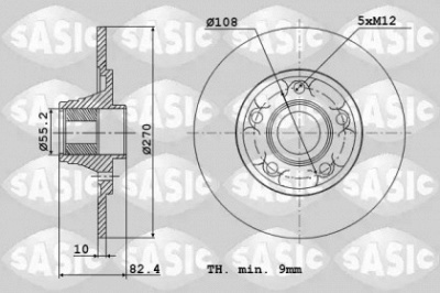 SASIC 6104043 -  Тормозной диск