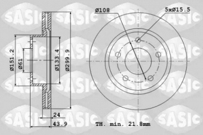 SASIC 6104047 -  Тормозной диск