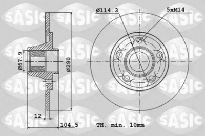 SASIC 6104053 -  Тормозной диск