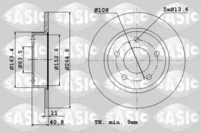 SASIC 6106009 -  Тормозной диск