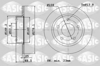 SASIC 6106010 -  Тормозной диск