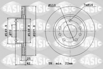 SASIC 6106017 -  Тормозной диск