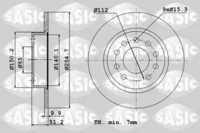 SASIC 6106025 -  Тормозной диск