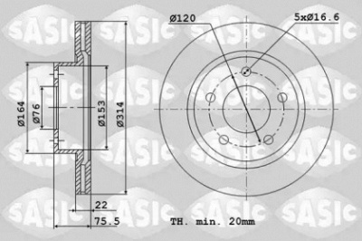SASIC 6106090 -  Тормозной диск
