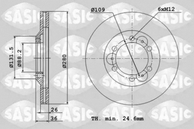 SASIC 6106092 -  Тормозной диск