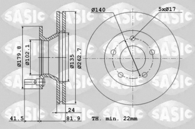 SASIC 6106097 -  Тормозной диск