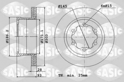 SASIC 6106103 -  Тормозной диск