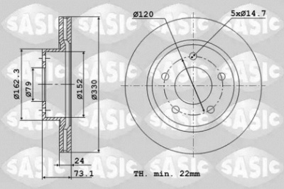 SASIC 6106138 -  Тормозной диск