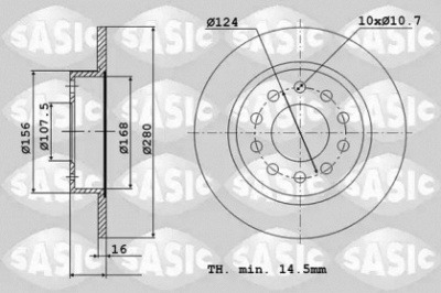 SASIC 6106144 -  Тормозной диск