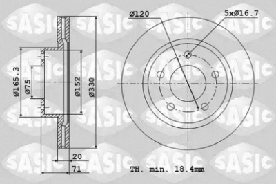SASIC 6106198 -  Тормозной диск