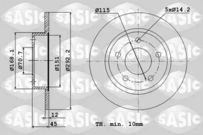 SASIC 6106203 -  Тормозной диск