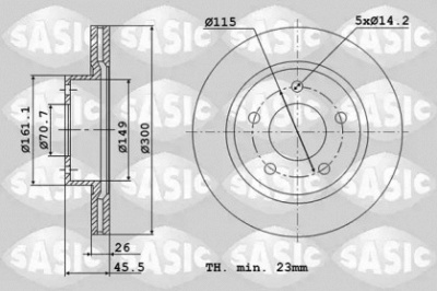 SASIC 6106205 -  Тормозной диск
