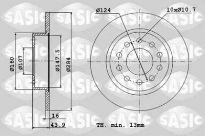 SASIC 6106207 -  Тормозной диск