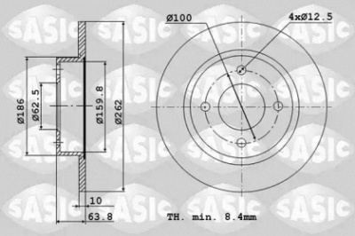 SASIC 6106217 -  Тормозной диск