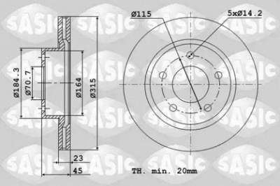 SASIC 6106257 -  Тормозной диск
