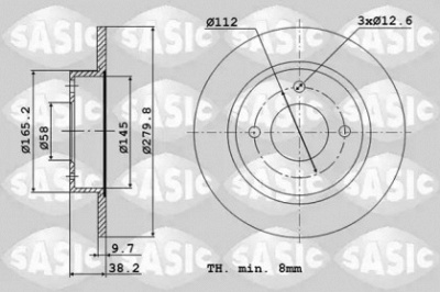 SASIC 6106260 -  Тормозной диск