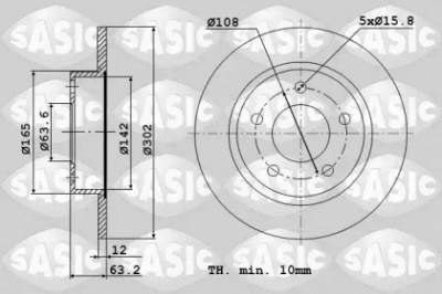 SASIC 6106288 -  Тормозной диск