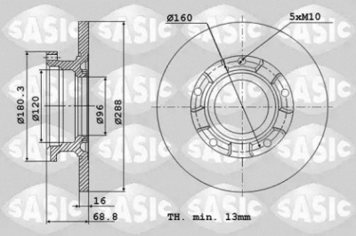 SASIC 6106298 -  Тормозной диск