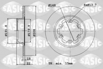 SASIC 6106299 -  Тормозной диск