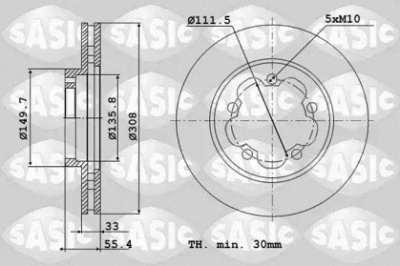 SASIC 6106300 -  Тормозной диск