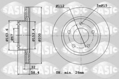 SASIC 6106328 -  Тормозной диск