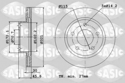 SASIC 6106345 -  Тормозной диск